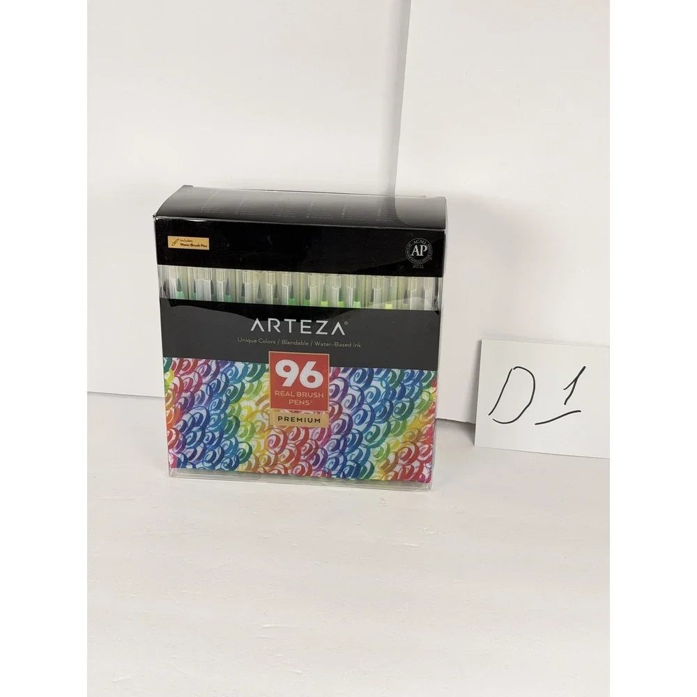 Arteza 96 Real Brush Pens Premium Blendable Water-Based Ink Set w/ Brush Pen